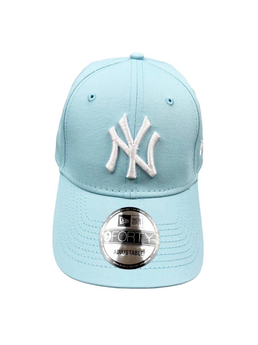 ニューエラ キャップ 帽子 9FORTY 940 コットン素材 ヤンキース セレストブルー ストラップ仕様 MLB NEWERA 9FORTY LEAGUE BASIC CAP 新品