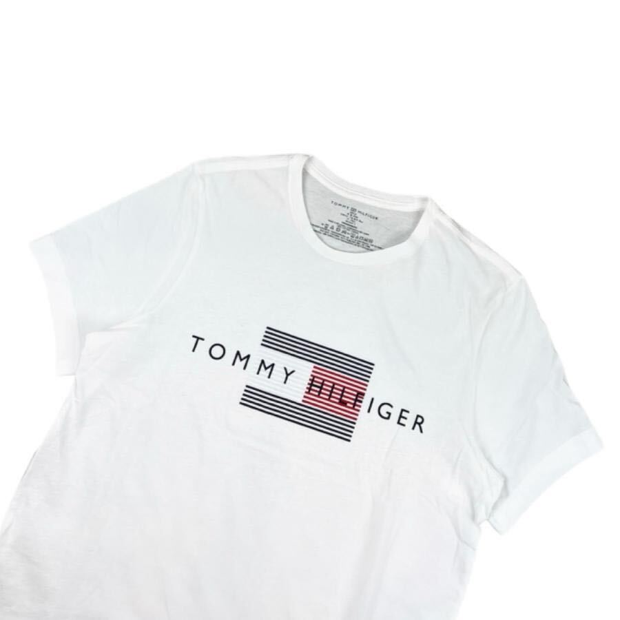 トミーヒルフィガー トップス 半袖Tシャツ 09T4325 コットン プリントロゴ ホワイト Mサイズ TOMMY HILFIGER S/S CREW NECK 新品_画像2