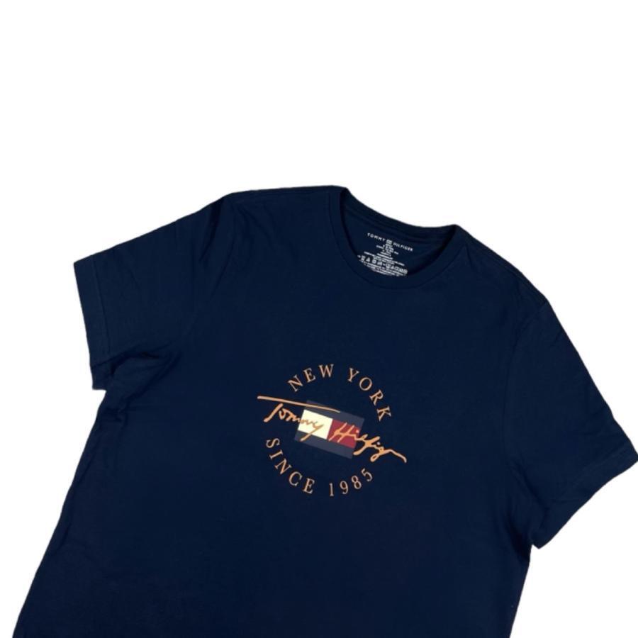 トミーヒルフィガー トップス 半袖Tシャツ 09T4326 コットン プリントロゴ ネイビー Lサイズ TOMMY HILFIGER S/S CREW NECK 新品_画像6