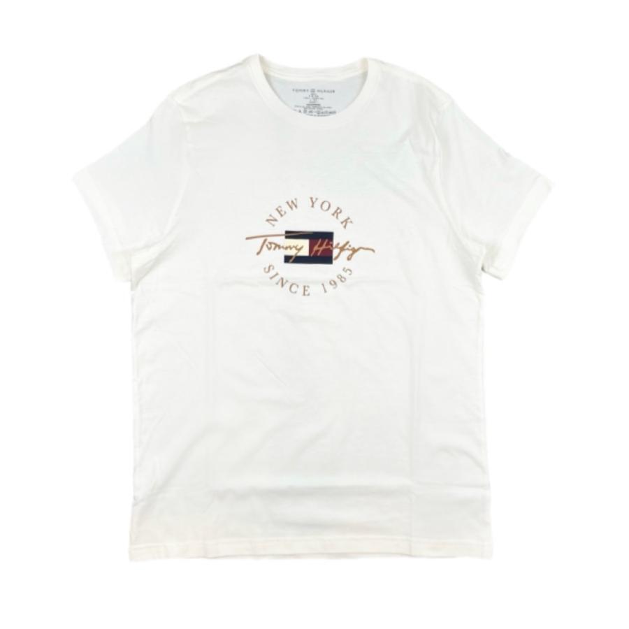 トミーヒルフィガー トップス 半袖Tシャツ 09T4326 コットン プリントロゴ ナチュラル XLサイズ TOMMY HILFIGER S/S CREW NECK 新品の画像5