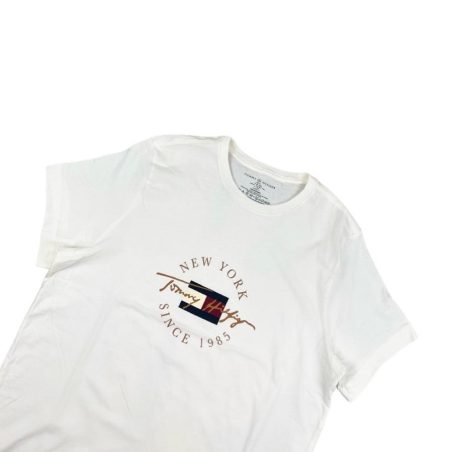 トミーヒルフィガー トップス 半袖Tシャツ 09T4326 コットン プリントロゴ ナチュラル Mサイズ TOMMY HILFIGER S/S CREW NECK 新品の画像3