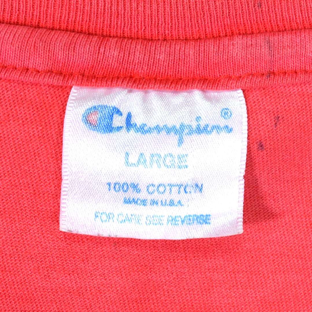 【送料無料】80s チャンピオン USA製 ヴィンテージTシャツ カレッジプリント BOSTON UNIVERSITY 赤 袖裾シングル CHAMPION メンズL @BD0015