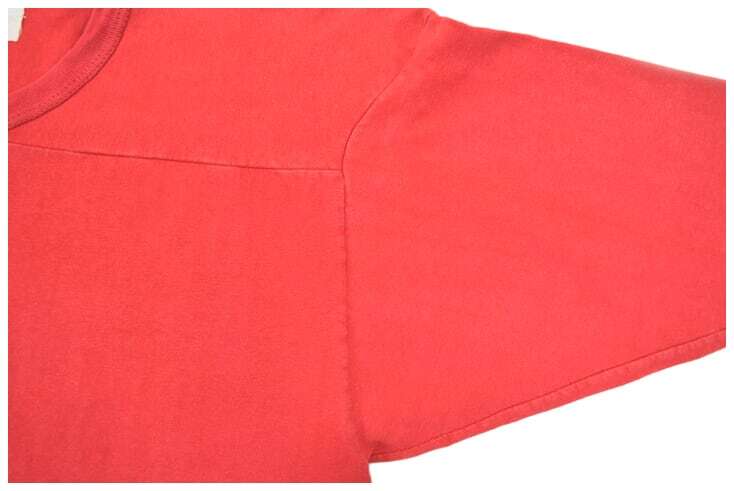 【送料無料】70s ナンバリング ヴィンテージTシャツ 赤 フットボールTシャツ バックプリント M相当 古着 @BZ0195