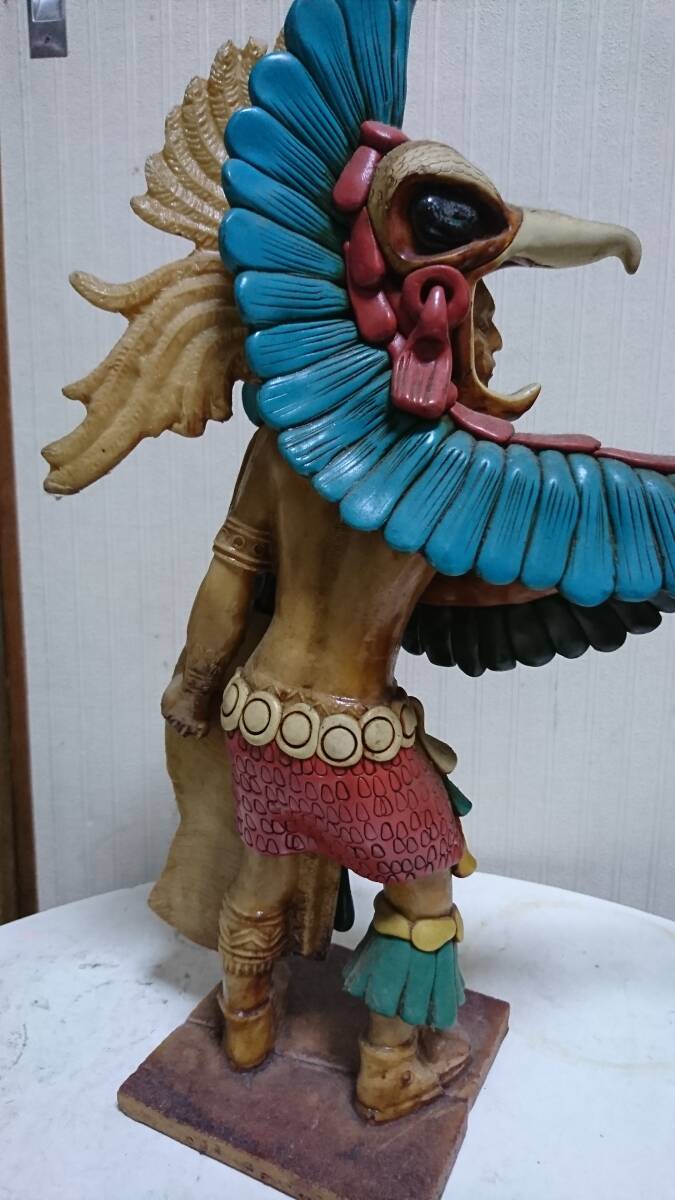 メキシコ　置物　ウィツィロポチトリ アステカ神話　人形 約42.5㎝　陶器オブジェ_画像6