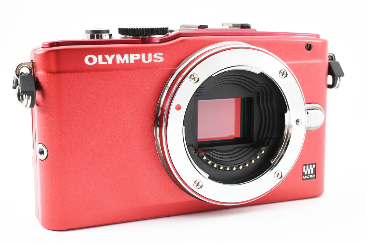 ★美品★ OLYMPUS オリンパス PEN Lite E-PL6 ボディ レッド デジタルミラーレス一眼レフカメラ #1378の画像4