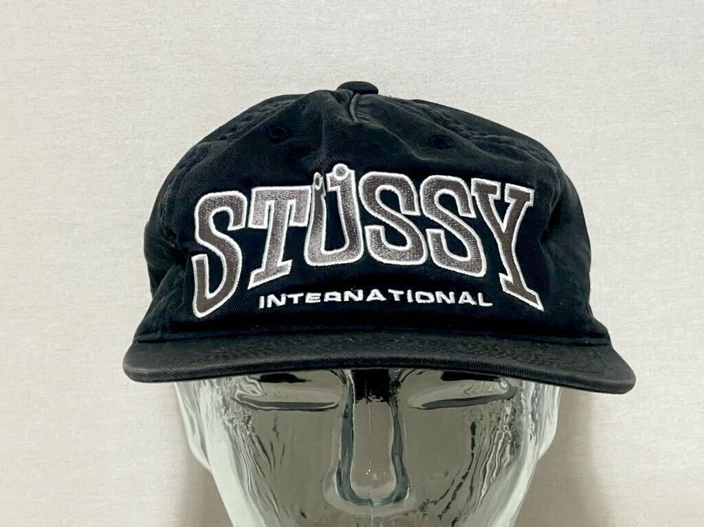 【Stussy】ステューシー 6パネル キャップ ロゴ刺繍 ストリートカジュアル 帽子 ブラック クロの画像2