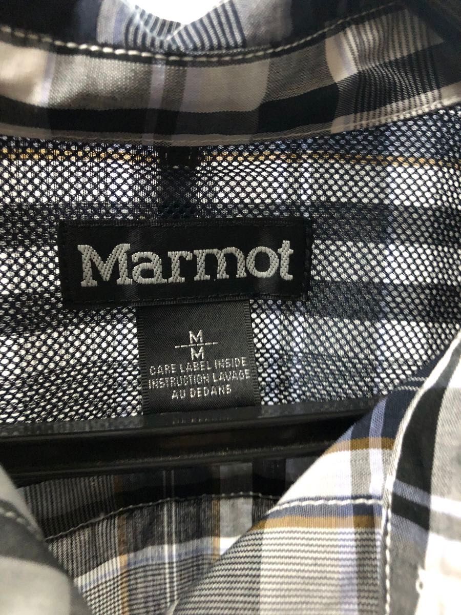 Marmot マーモット シャツ レディースM 黒紺チェック