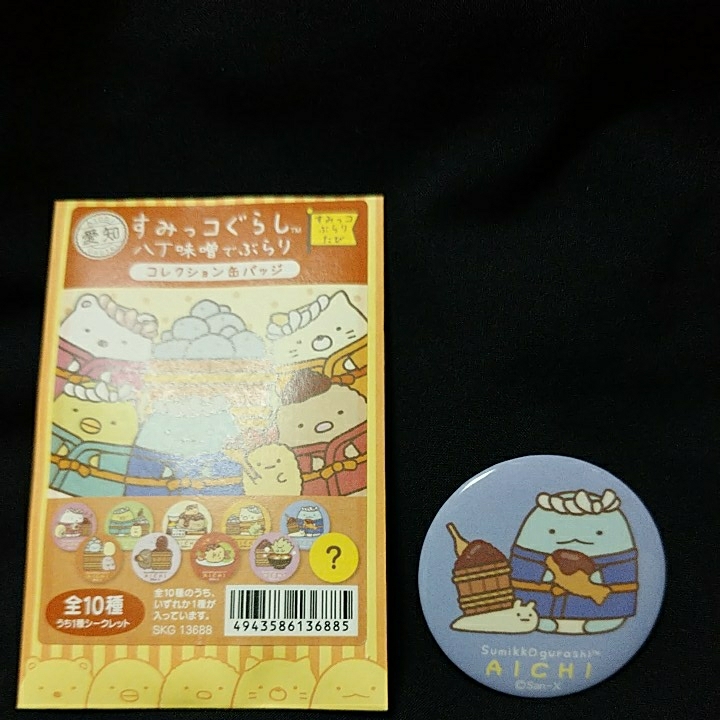 とかげ 八丁味噌でぶらり ご当地 すみっコぐらし コレクション 缶バッジ 愛知 限定 45 _画像1