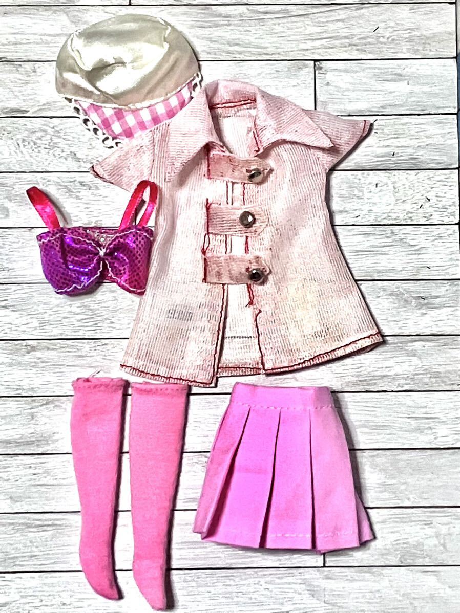  pink ko-te. costume set 1/6 size TBLeaguefa Ise nsi-m less fi gear Obi tsuazon Jenny Barbie doll clothes Takara 