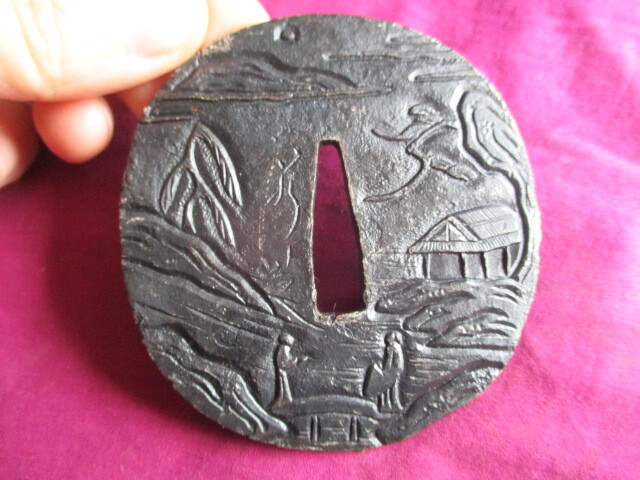  sword fittings guard on sword stamp equipped era thing? copper made? sword equipment ornament ⑨