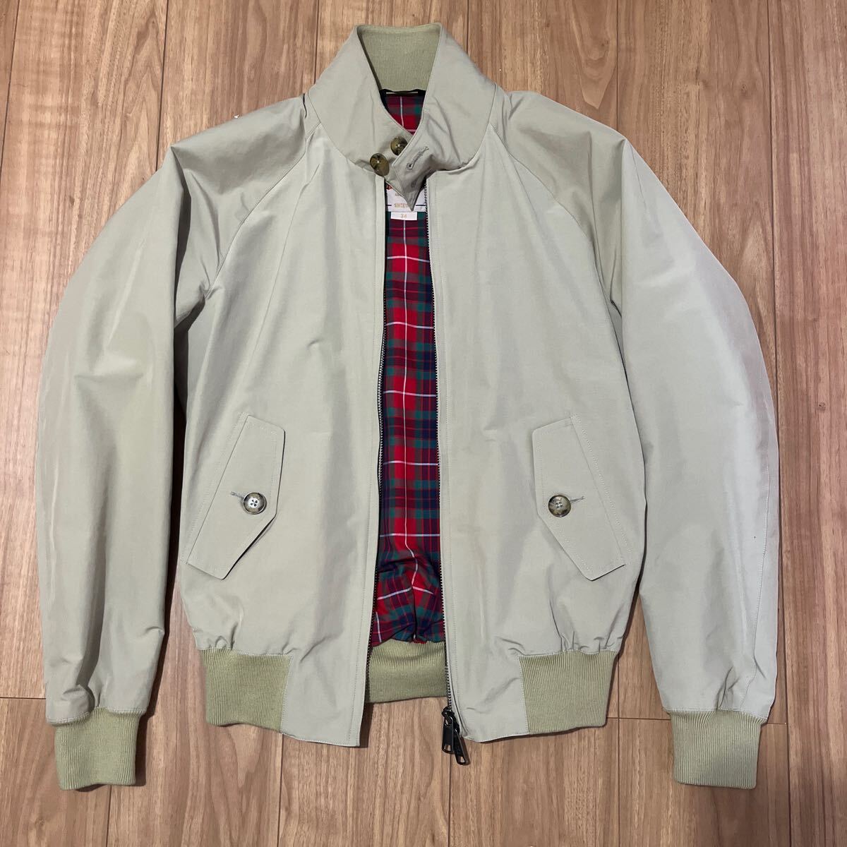 美品 バラクータ BARACUTA ハリントンジャケット スウィングトップ G-9 ベージュ ナチュラル 34 XS英国製 イギリス製 専用ハンガー等付属の画像1