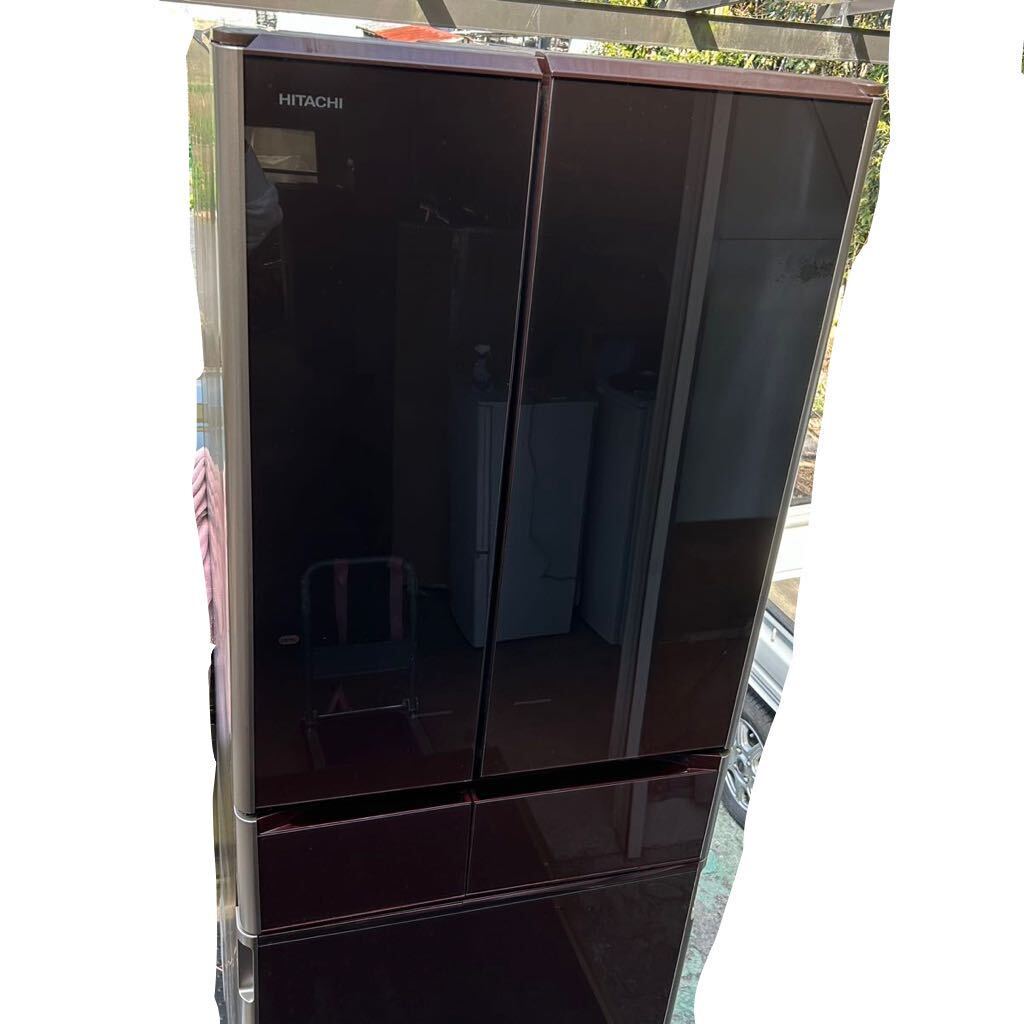 B800 【引き取り限定】HITACHI ノンフロン冷凍冷蔵庫 2016年製 R-X5200F(ZT) 容量505L 日立　家電製品 ファミリータイプ 広島県　6ドア_画像1