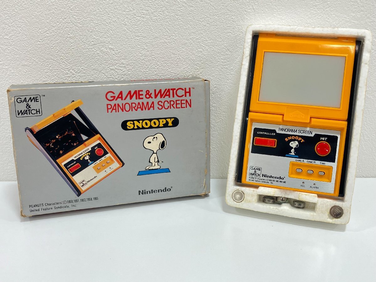 【N01786】任天堂 GAME&WATCH ゲームウォッチ パノラマスクリーン スヌーピー 箱付き 動作未確認 傷汚れ有り 現状品 詳細不明 ジャンク品_画像1