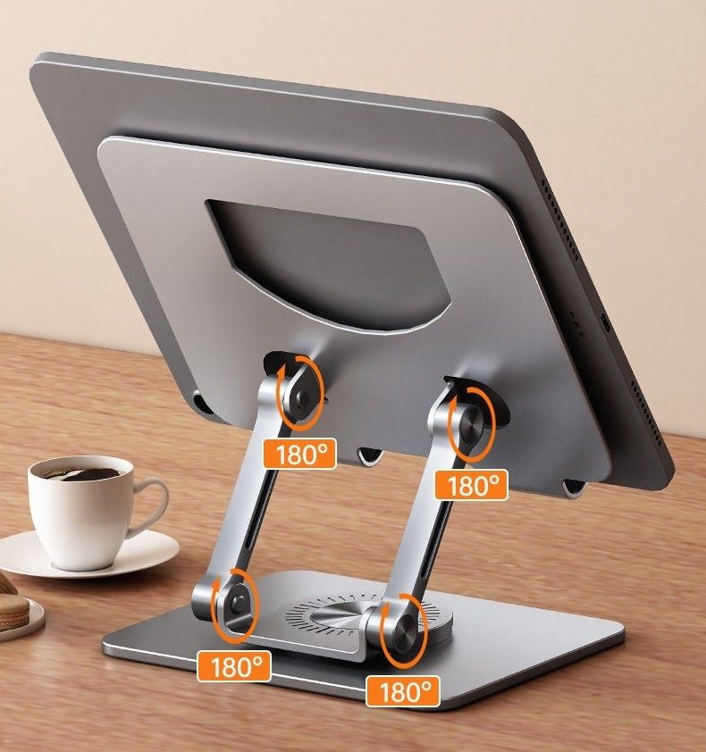 タブレット スタンド 360度回転 ipad スタンド折畳み式 高さ角度調整可能
