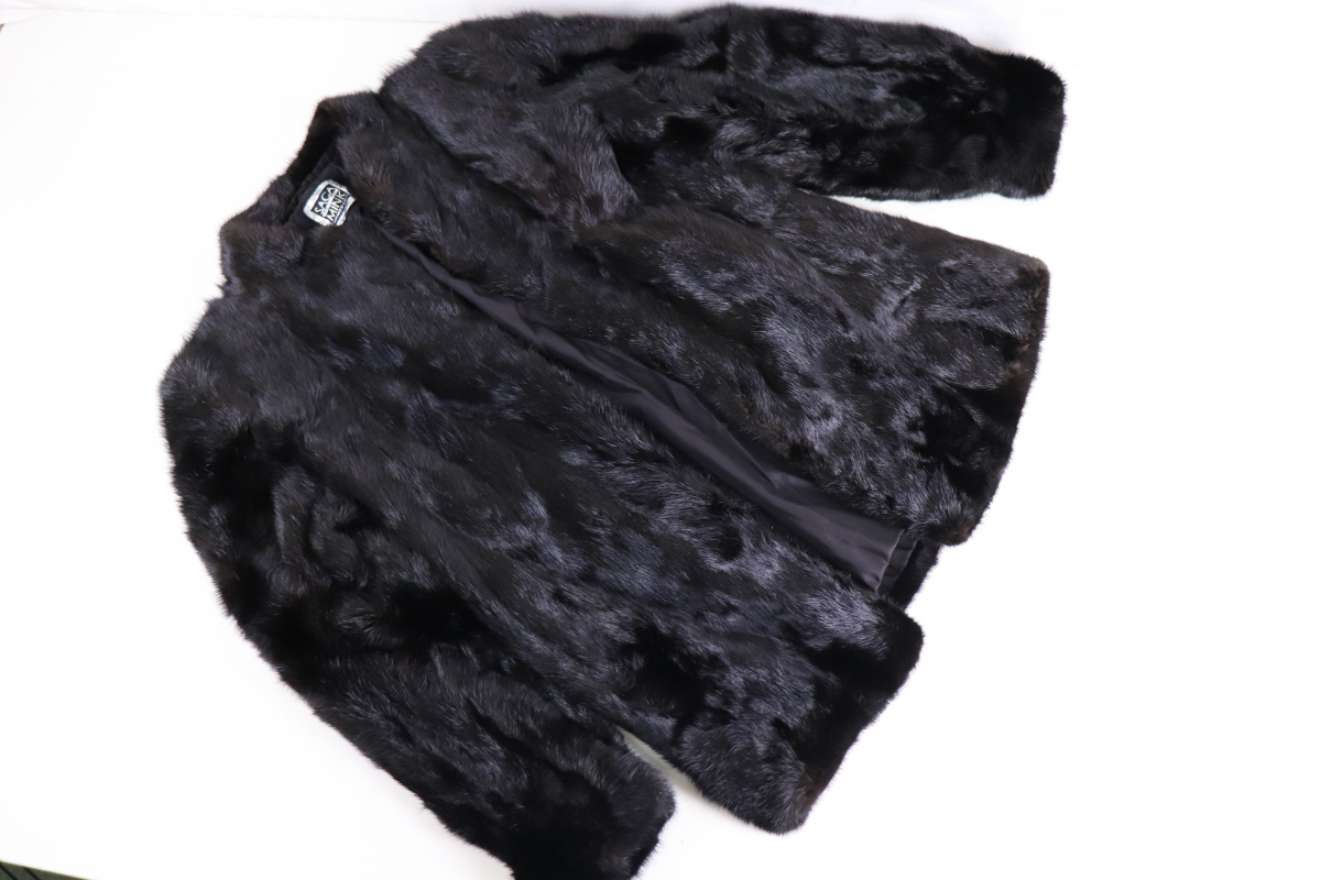 SAGA MINK selected 毛皮 サガミンク ファーコート ジャケット 黒 ブラック 007JLKJP64_画像3