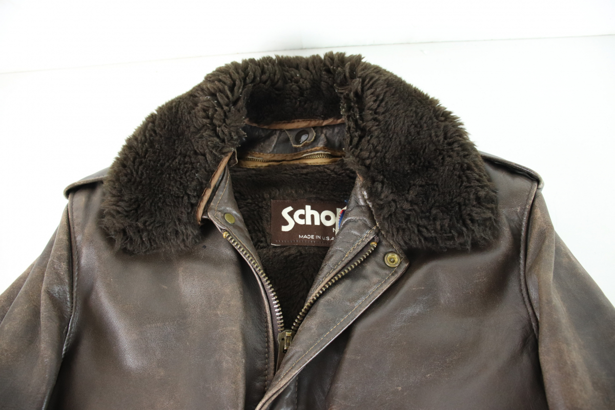 Schott フライトレザージャケット サイズ40 ダウン メンズ ファッション ヴィンテージ コレクション 冬 コート 010JSKJH05_画像3