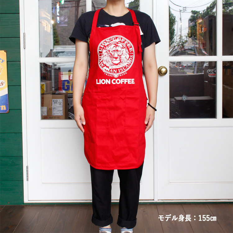 LION COFFEE ライオンコーヒー エプロン フリーサイズ 男性用 女性用 カフェ キッチン雑貨 ハワイ アメリカ雑貨_画像2