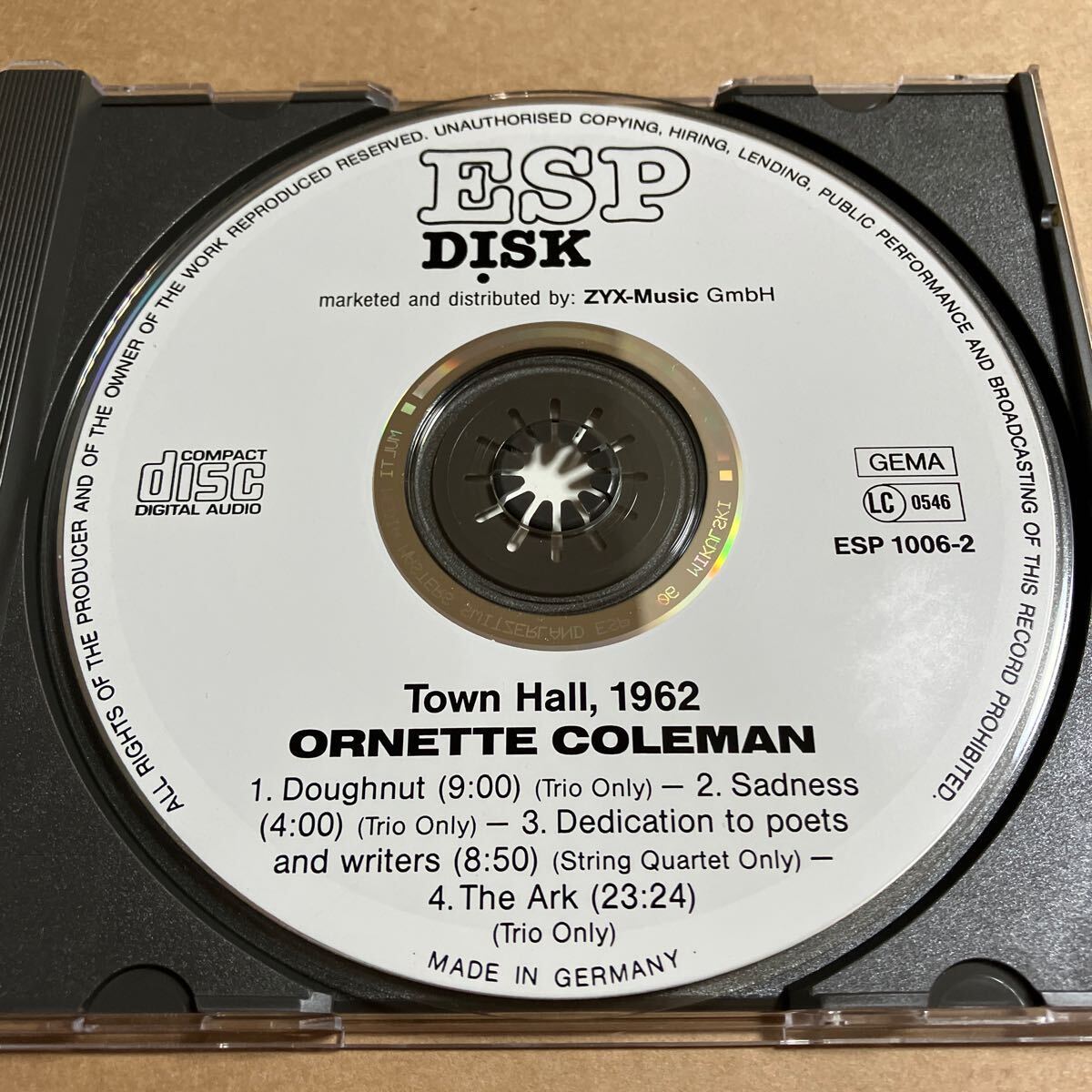 CD ORNETTE COLEMAN / TOWN HALL, 1962 ESP1006-2 オーネット・コールマン ESP DISK_画像3