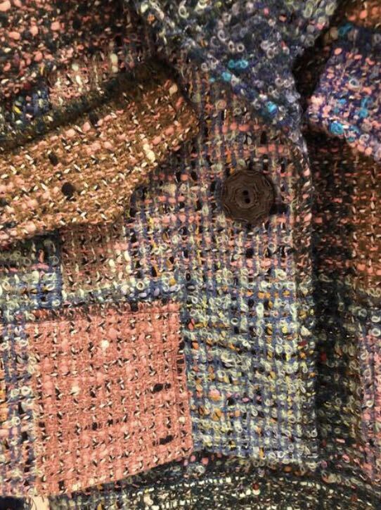 クリスチャン・ラクロワ スーツ ツイード ジャケット スカート セットアップ　ブルーグリーンピンクが綺麗！　サイズ40