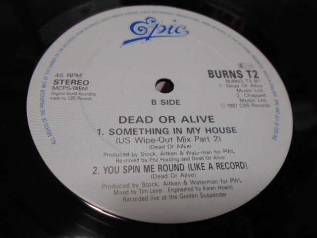 UK１２”　デッドオアアライヴ　DEAD　OR　ALIVE／HOOKED ON LOVE:SOMETHING　IN MY　HOUSE　：　YOU　SPIN　ME　ROUND_画像4