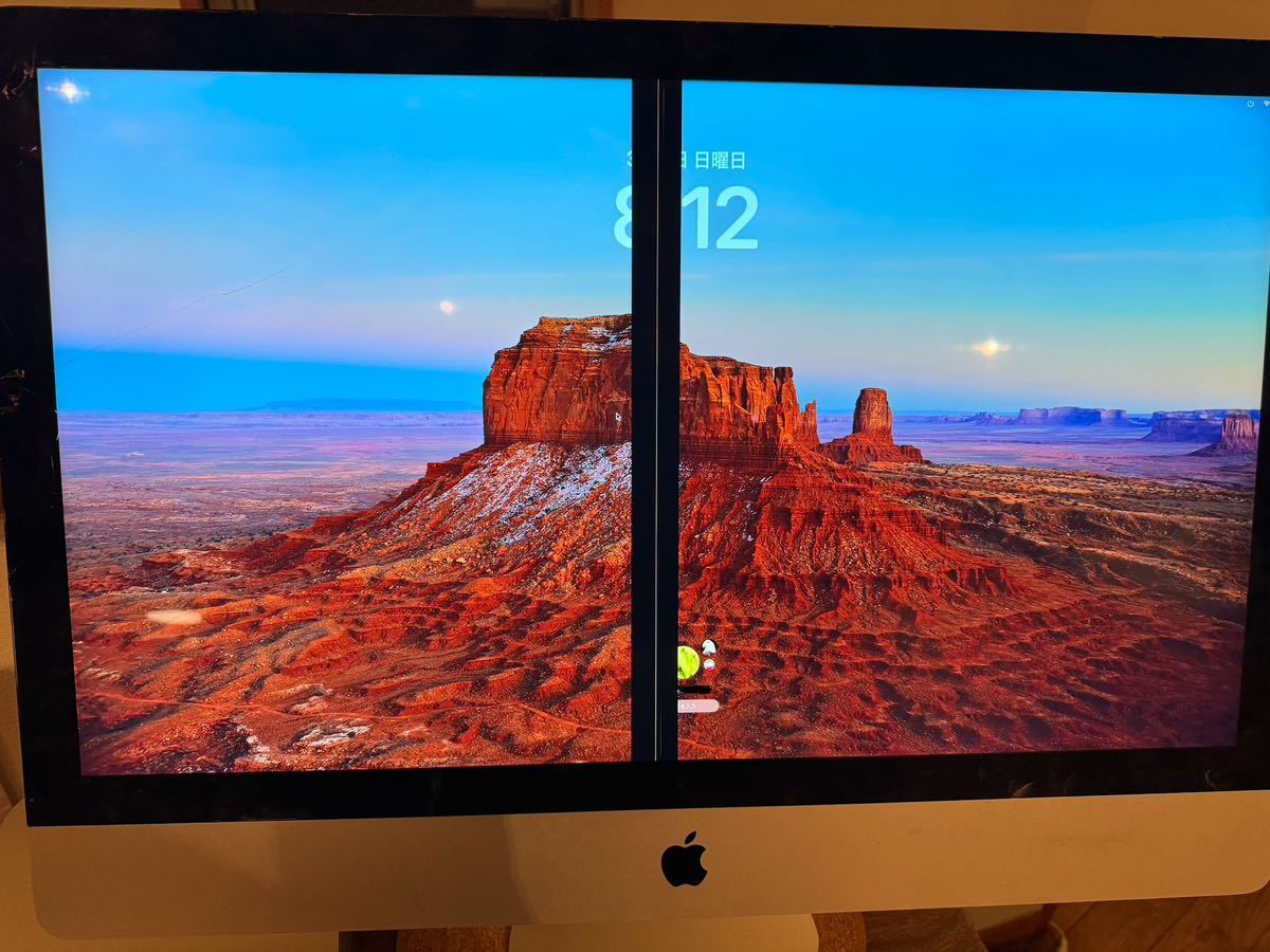 ジャンク Apple iMac 2014 Retina 5k 27インチ 液晶のみ LM270QQ1 SD A2 画面割れ、縦線アリ_画像1