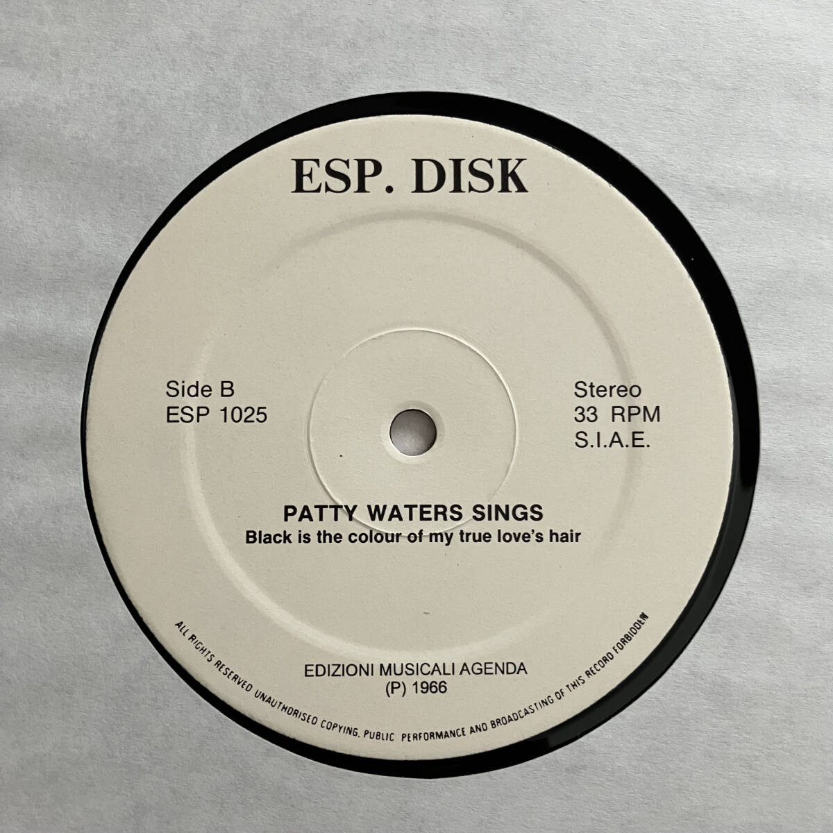 盤状態ほぼミント/伊-ESP Disk/Patty Waters「Sings」パティ・ウォーターズ/Albert Ayler/Free Jazz/Experimental/avant-garde前衛_画像5