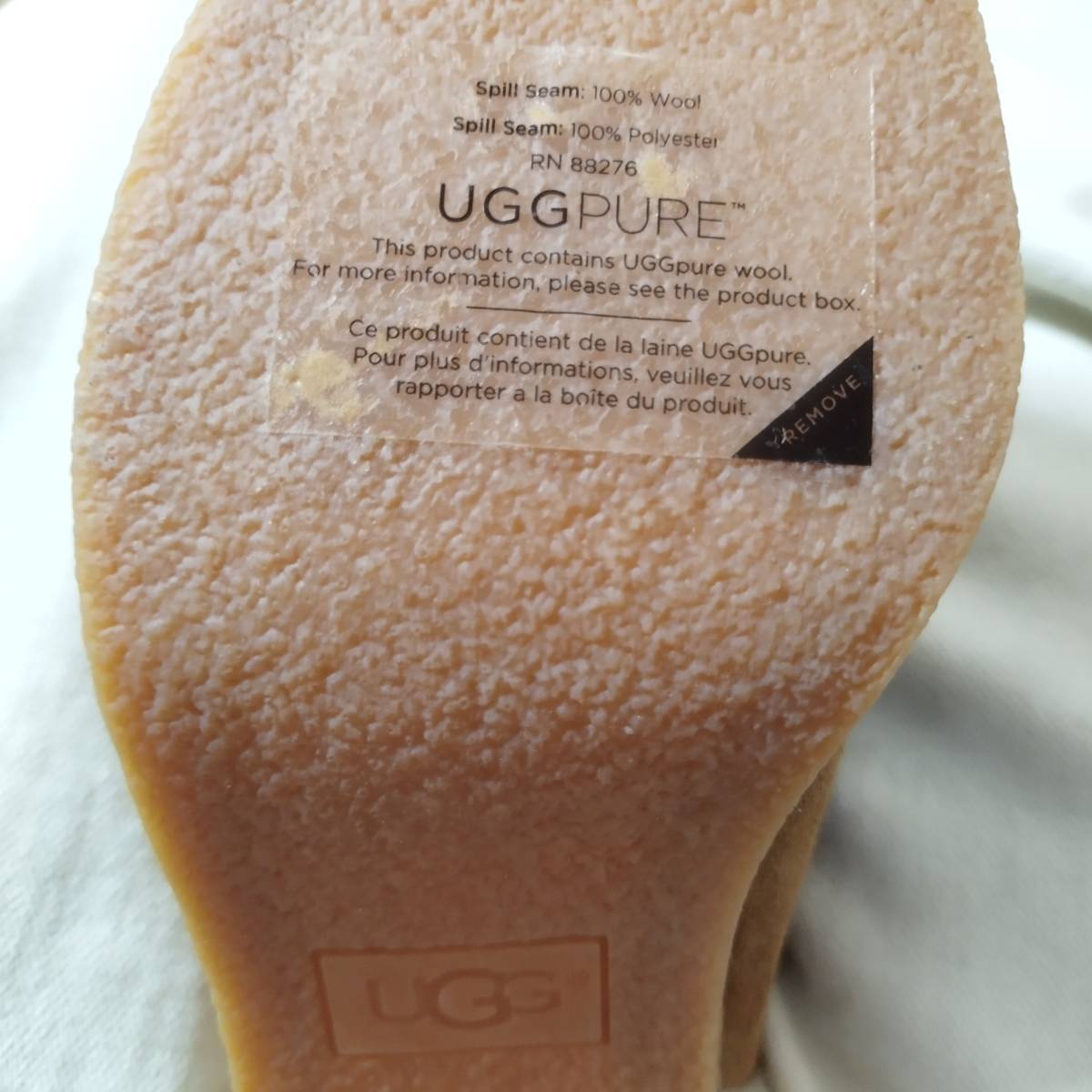 【冬物セール！】未使用品 ＊ UGG アグ 【定価3.9万円】 KASEN TALL ケーセン トール ムートン ロングブーツ♪ベージュ 24.5cm レディース_画像10