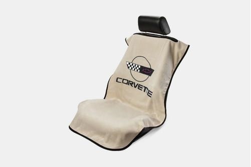 シボレー コルベット C3 C4 タオル地シートカバー ロゴ入 ＧＭオフィシャル 洗濯可 シ－ト保護 内装 保護 エアロ スポイラーの画像2