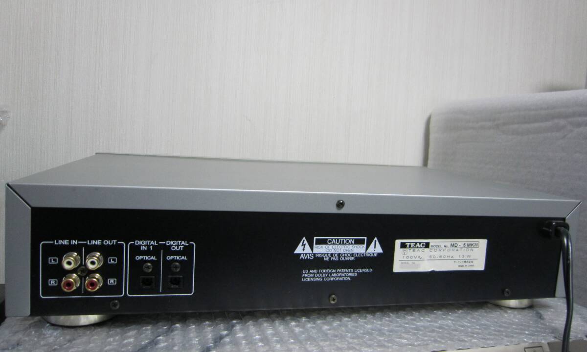 ☆ TEAC ティアック MDデッキ MD-5 mkⅡ シルバー MDLP ＋ 純正リモコン RC-702 ＋ 取扱説明書（コピー） ☆_画像7