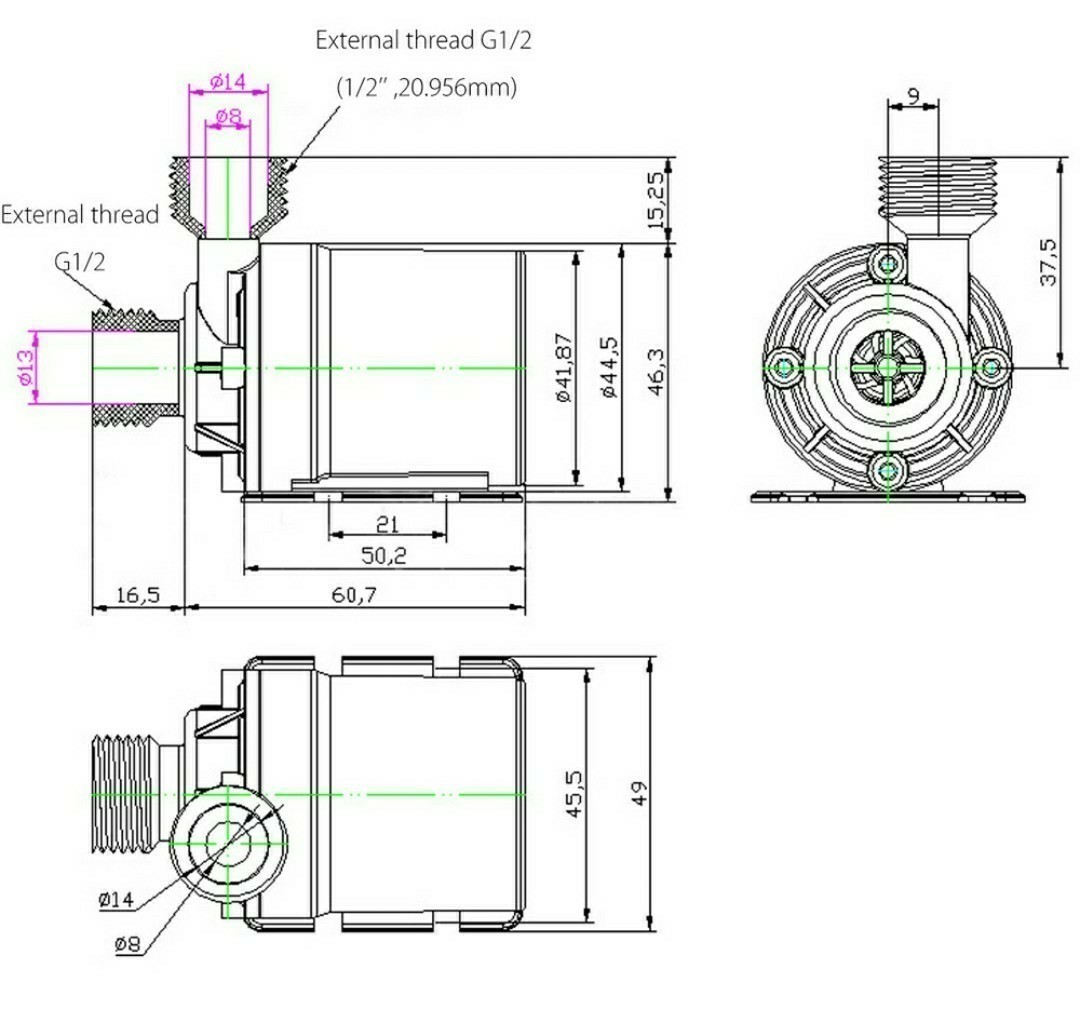  aquarium submerged pump water pump brushless motor DC12V 5.5×2.1mm. amount 800l/h 19W small size aquarium water change aquarium inside water .. free shipping 