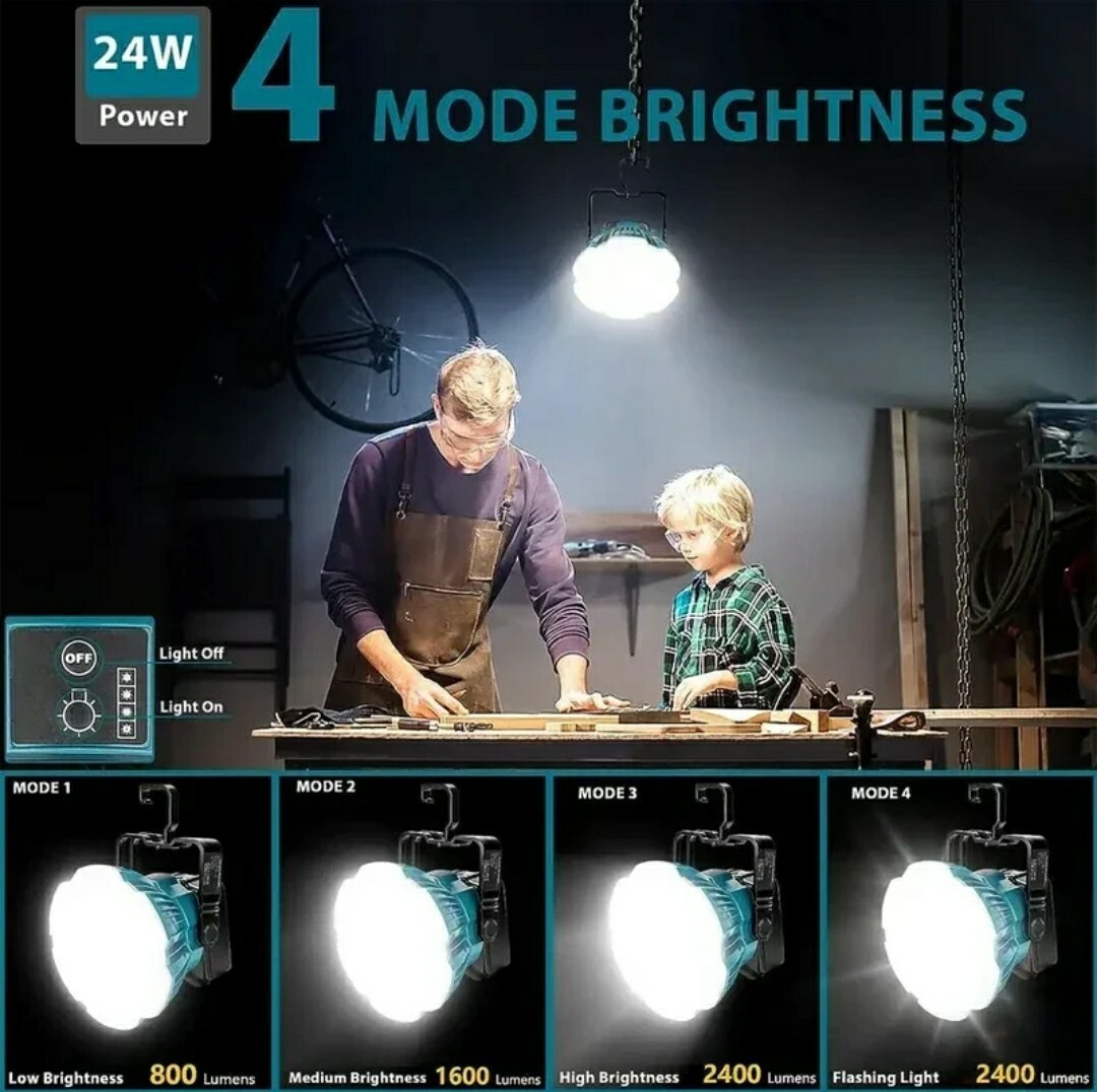 明るい！LEDワークライト マキタ互換 純正マキタ14.4v/18vバッテリ対応クリップオンマキタライト 作業灯 26W 2400LM 高輝度！ 本体のみ