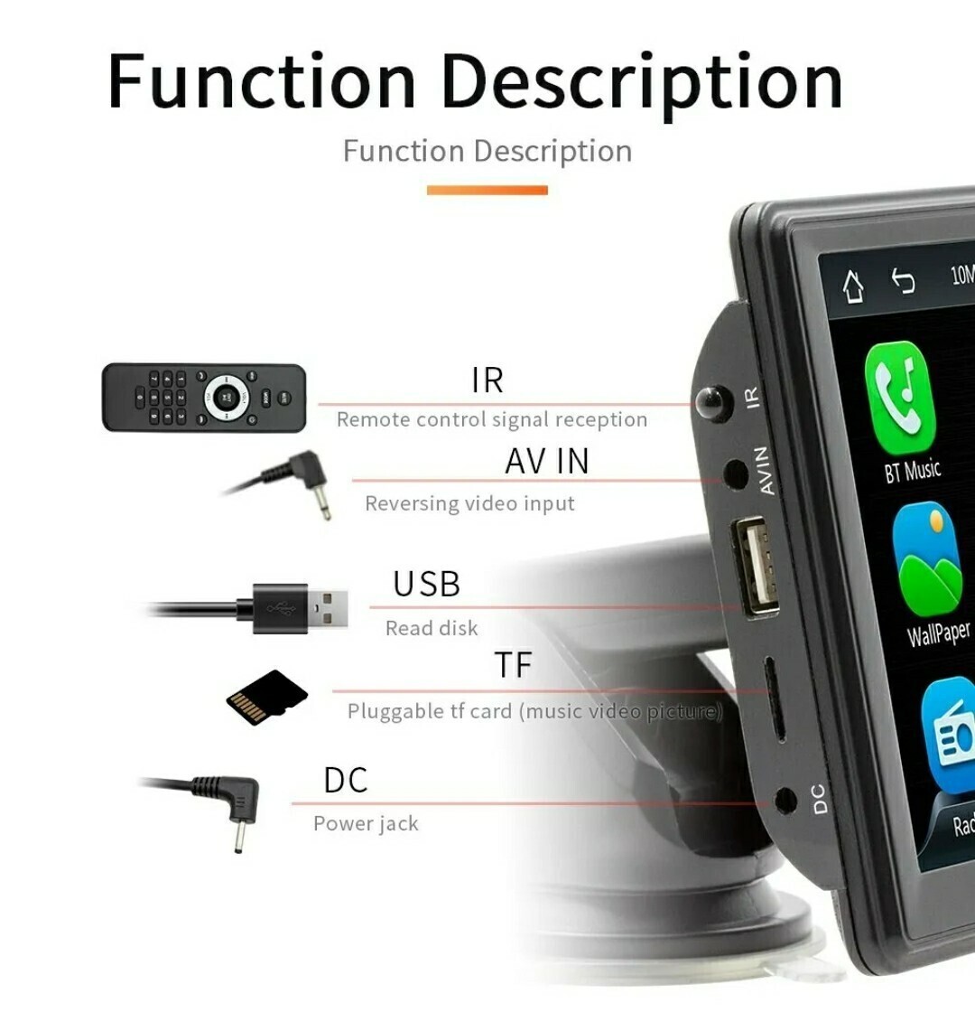7インチ カーナビ ディスプレイ オーディオ wifi カープレイ Android iPhone Bluetooth 対応 ミラーリング タッチパネルの画像5