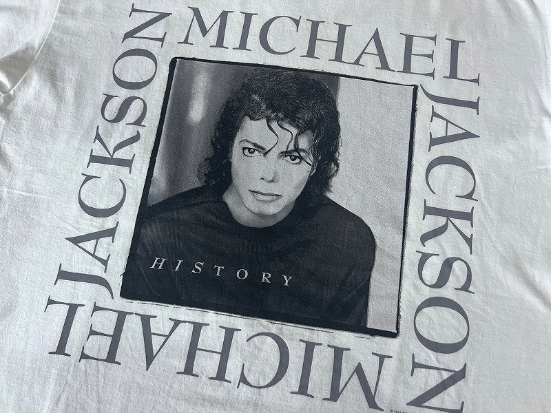 送無 希少 90s 1994年 オールド ビンテージ マイケルジャクソン ヒストリー ワールド ツアー KING of POP 両面 プリント フォト Tシャツ 白の画像4