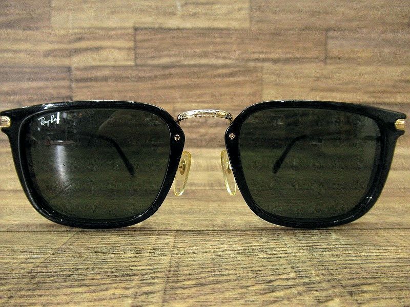 送無 希少 廃盤 USA製 米国製 90s Ray-Ban レイバン ボシュロム B&L PREMIER TRADITIONALS ハリスバーグ メタル コンビ サングラス 黒金_画像2