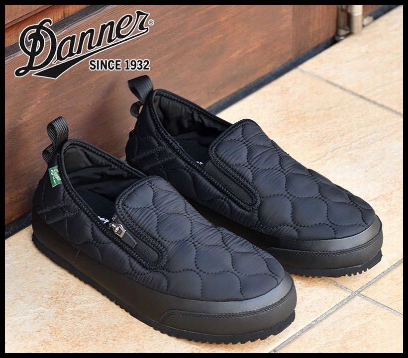 送無 新品 Danner ダナー D825001 オレゴン スリップ 軽量 キルティング ナイロン 難燃加工 サイドジップ スリッポン シューズ 黒 29.0 ①_画像3