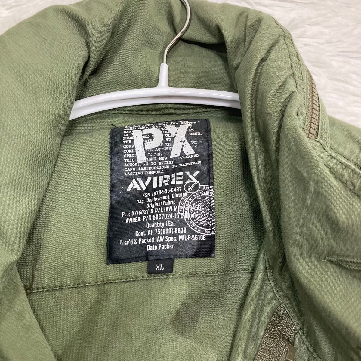 avirex レディース ミリタリージャケット カーキ  XL 