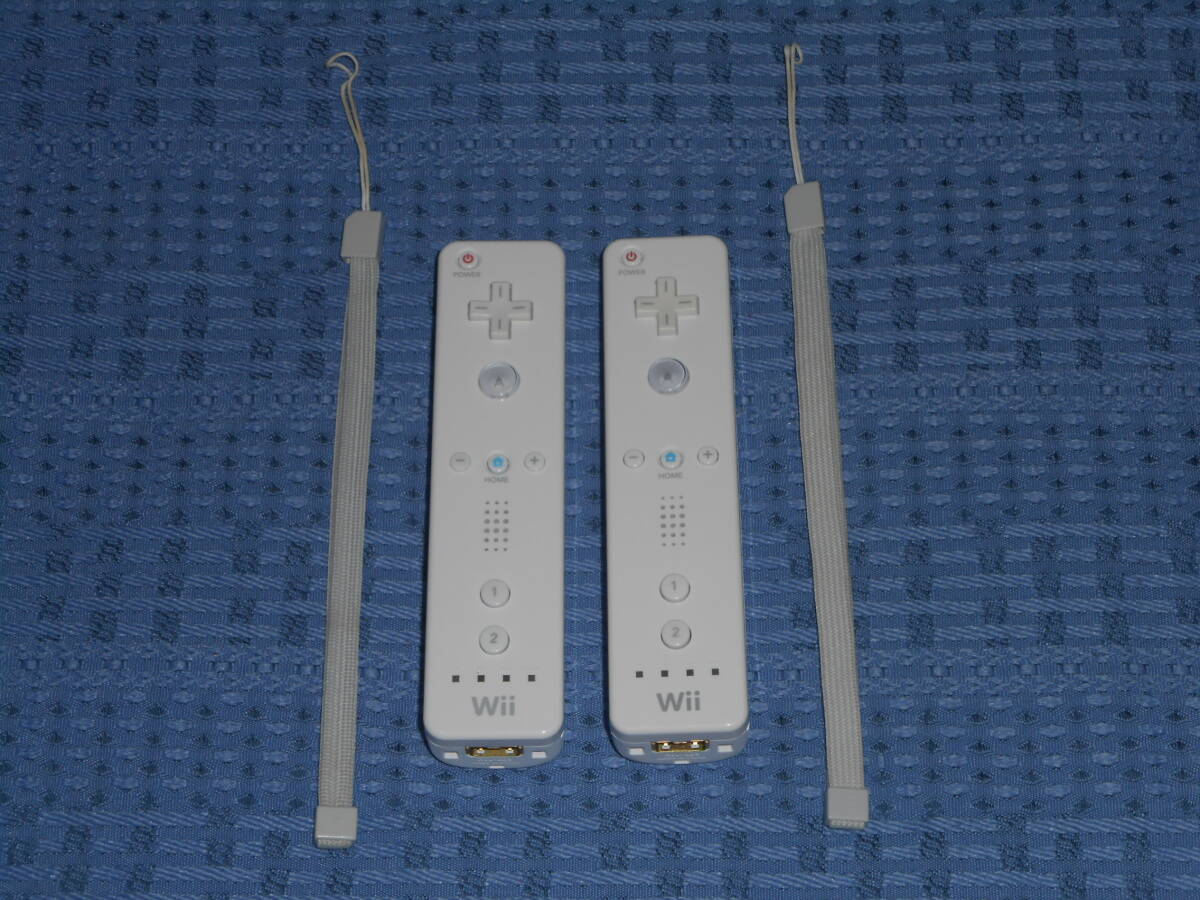 Wiiリモコン２個セット ストラップ付き 白(shiro ホワイト) RVL-003 任天堂 Nintendo_画像1