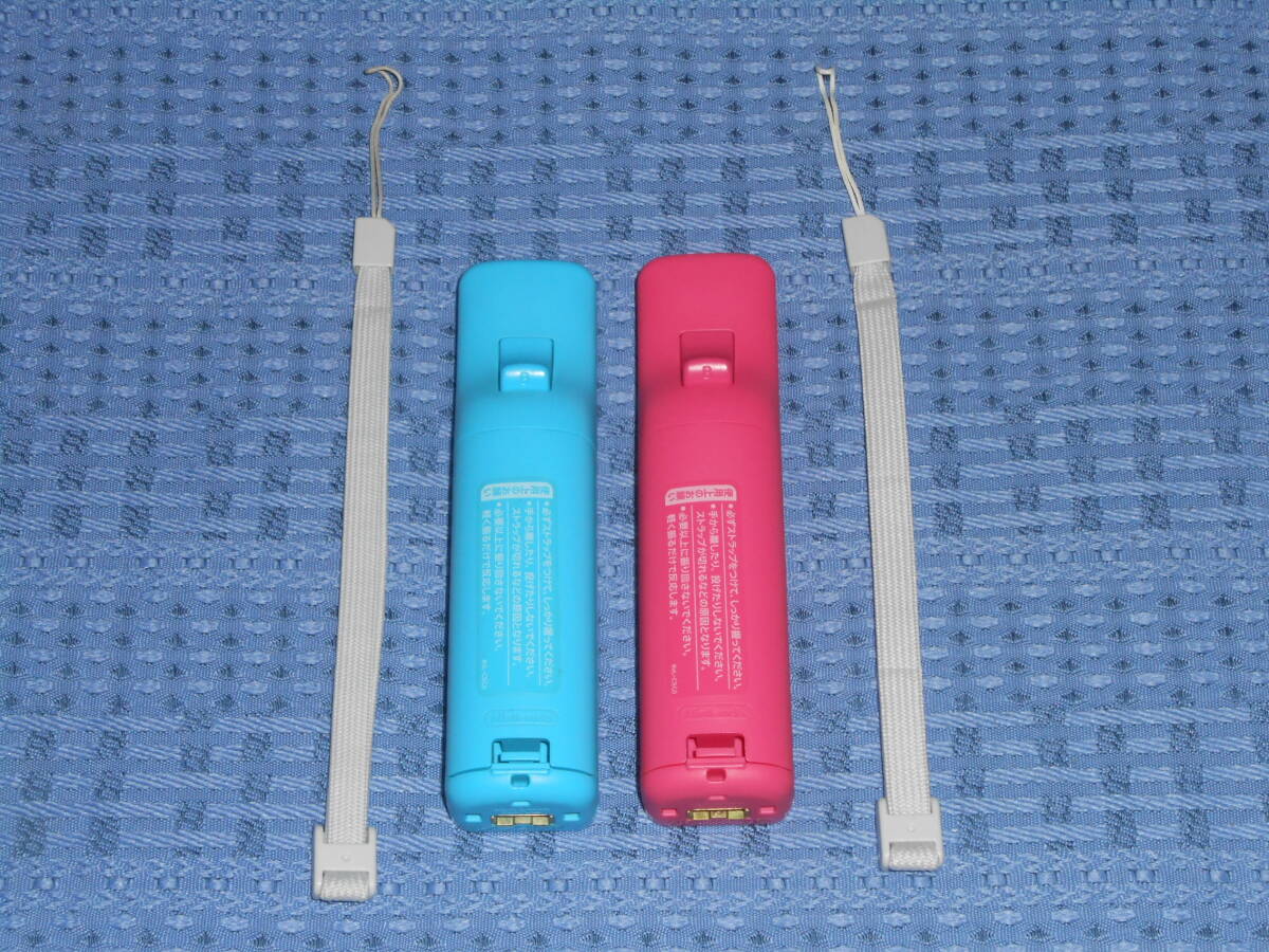 Wiiリモコン２個セット ストラップ付き 青(ao ブルー)１個・桃(pink ピンク)１個 RVL-003 任天堂 Nintendoの画像2