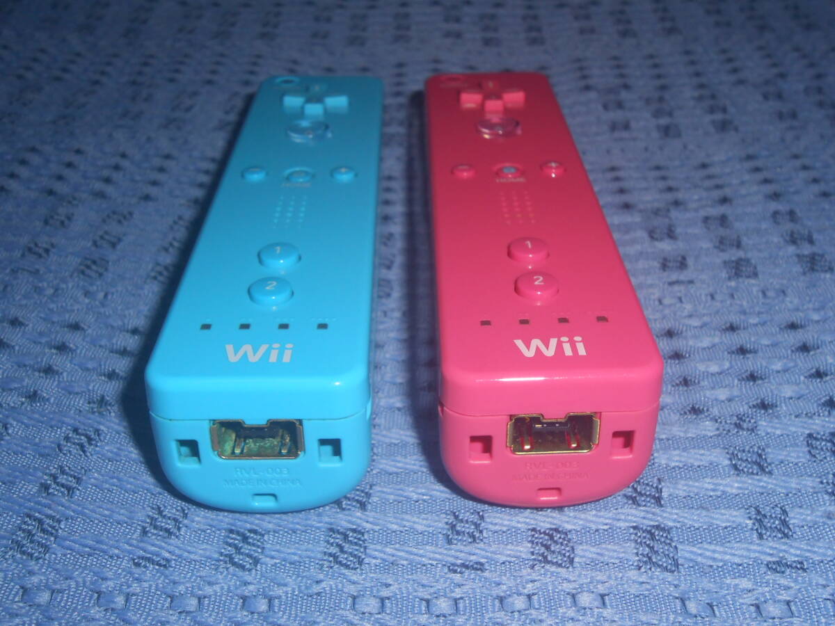 Wiiリモコン２個セット ストラップ付き 青(ao ブルー)１個・桃(pink ピンク)１個 RVL-003 任天堂 Nintendoの画像10