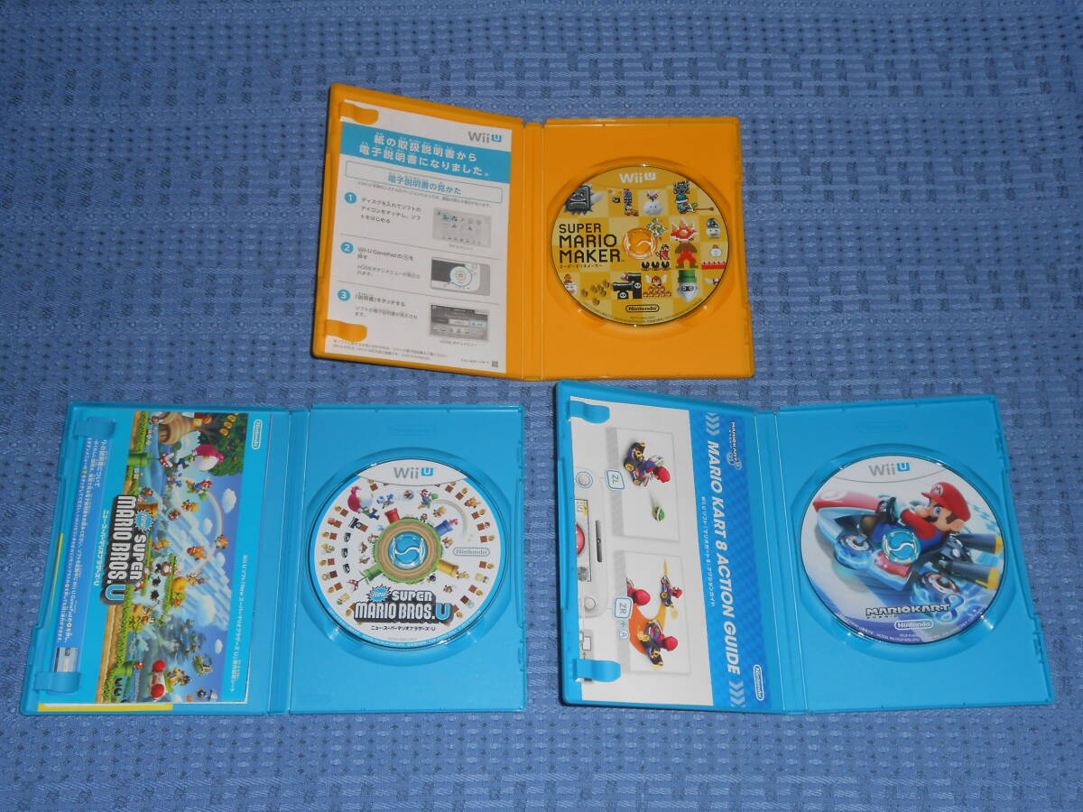 マリオ関連WiiUソフト３本セット New(ニュー)スーパーマリオブラザーズU マリオカート８ スーパーマリオメーカー ブックレット付き