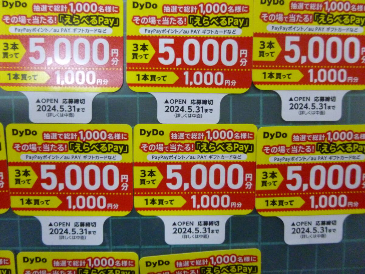 1円から 5000円当たるかも DyDo ダイドー・選べるPay・応募券24枚  応募締切2024/5/31迄の画像3