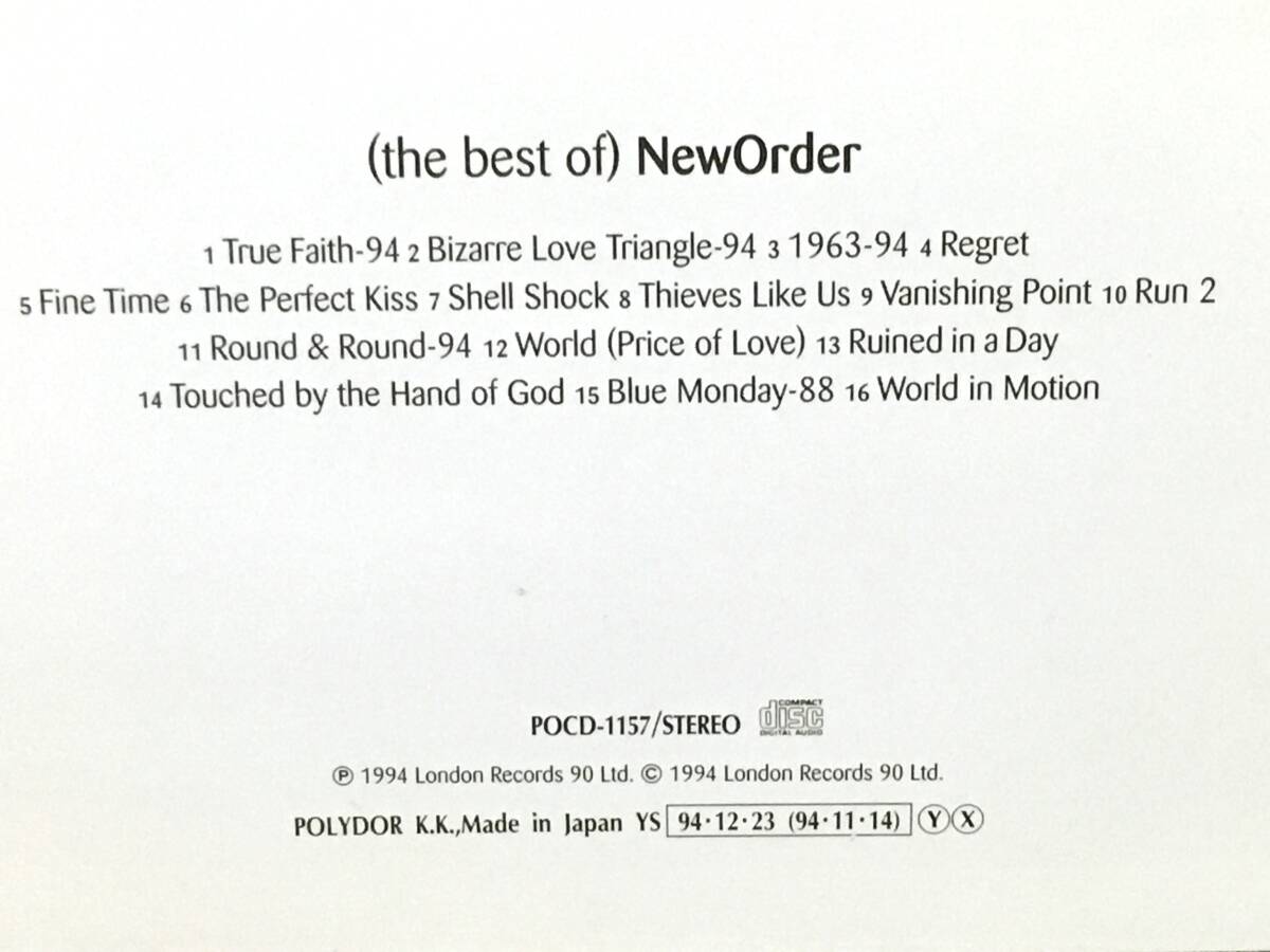 NEW ORDER / The Best Of NewOrder 国内盤16曲収録(品番:POCD-1157) 帯付 解説・歌詞対訳付 Joy Division / Electronic / Bad Lieutenantの画像3