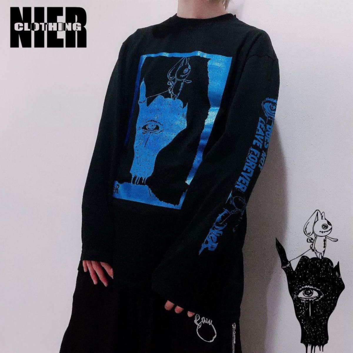 NieR ロンT BLACK COTTON CUTSEW【SWEAR】