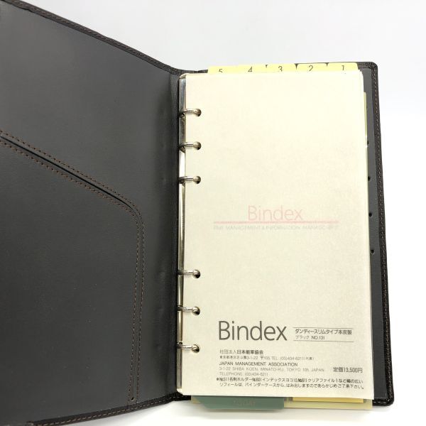 【22398】Bindex バインデックス ダンディースリムタイプ 本革 ブラック 日本能率協会 アドレス帳 手帳 経年保管品 レターパックプラスの画像4