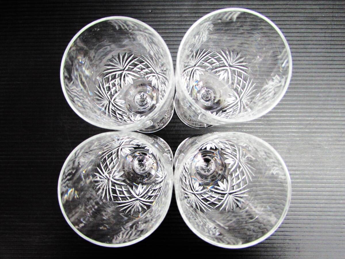 一度使用 HOYA CRYSTAL ホヤクリスタル 保谷クリスタル クリスタルガラス シャンパングラス 4点おまとめ 高さ18㎝ 洋食器 酒器 の画像4