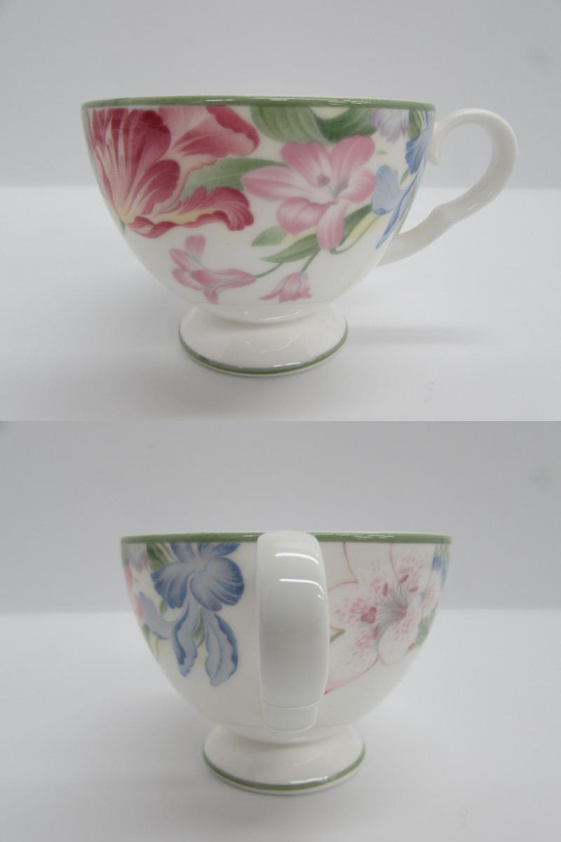 美品 ROYAL ALBERT ロイヤルアルバート Fonteyn プレート 茶器 4点 小皿 ケーキ皿×2枚 中皿 デザート皿×1枚 カップ＆ソーサー 英国製_画像7