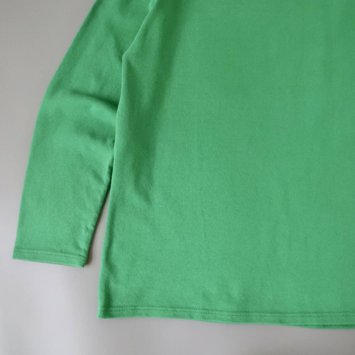 [SAINT JAMES Wesson green Apple solid bus k shirt inscription 3.5/SM France made ] St. James green undecorated fabric blue apple 