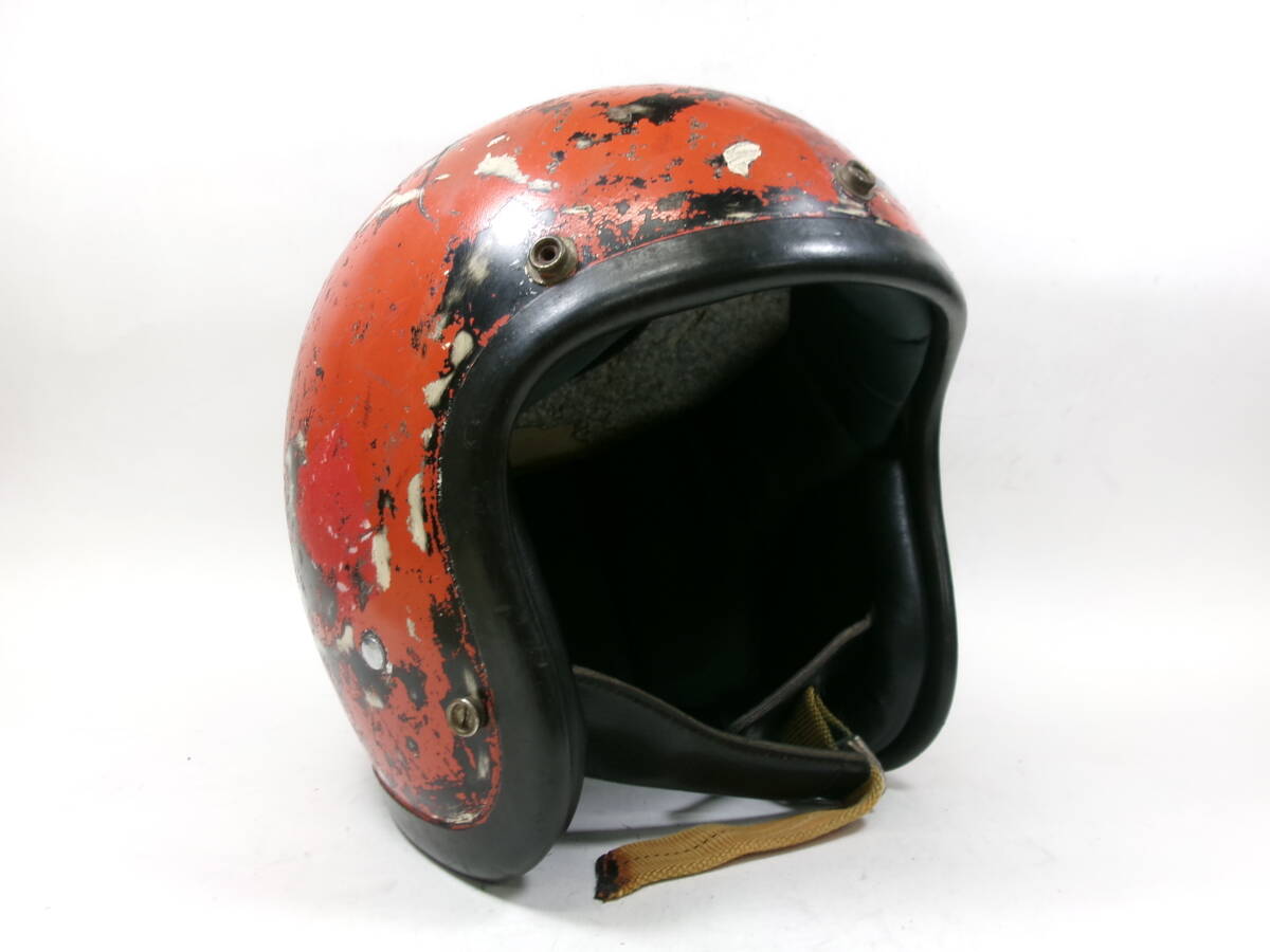 銀ベル期! BELL 500TX ジェットヘルメット Ｍシェル 雰囲気抜群！★60年代 ベル 500-TX R-T McHAL ナックルヘッド パンヘッド ショベルの画像6