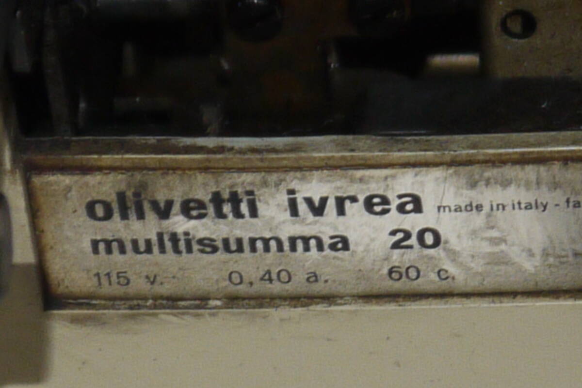 昭和レトロ★olivetti ivrea multisumma 20 業務用加算式プリンター付き電卓 現状品 通電OK 動作せずの画像5