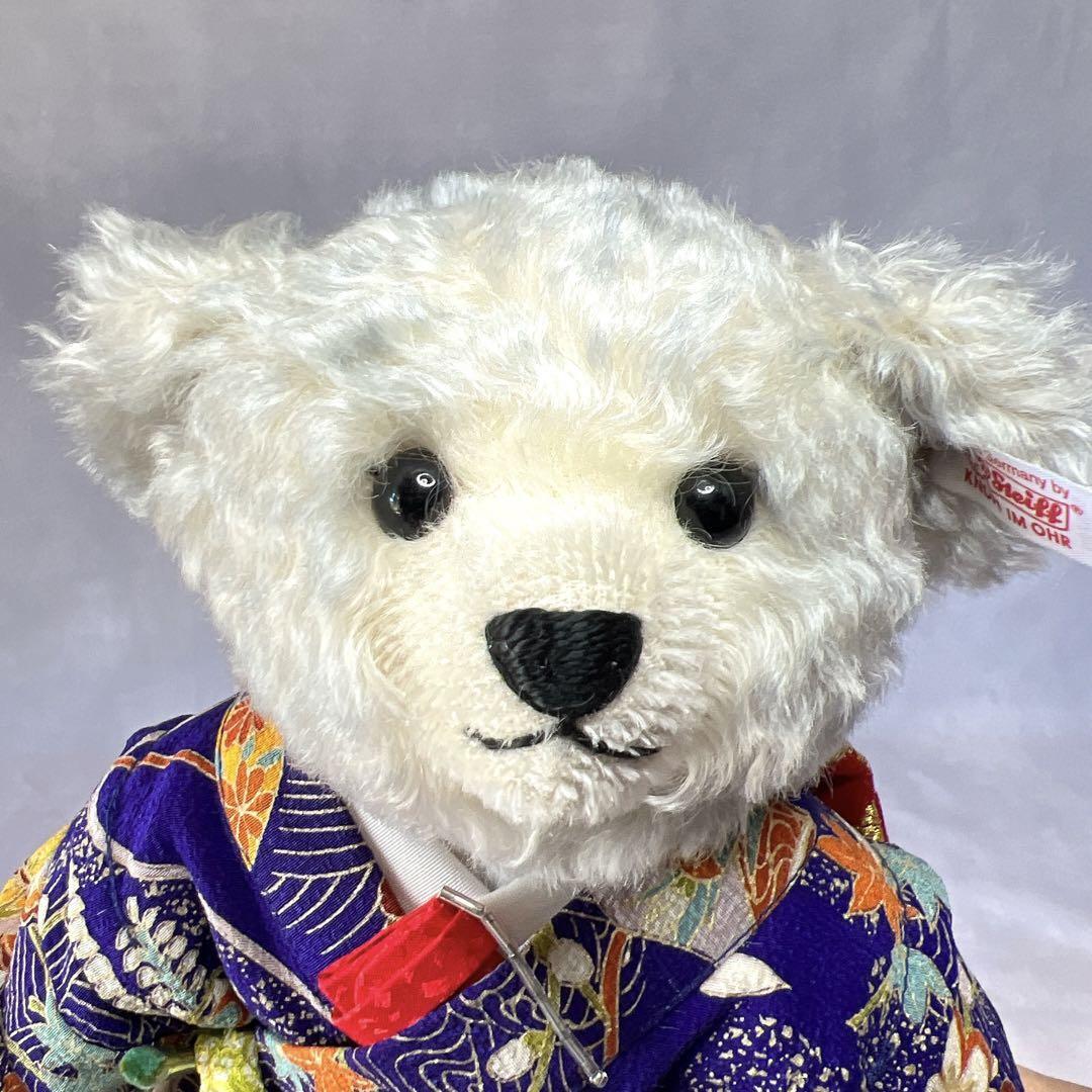 美品☆日本限定 シュタイフ steiff 着物シリーズ第2弾 千代姫 CHIYOHIME Teddy Bear 1500体限定 振袖 テディベア 白タグ_画像3